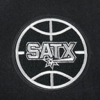 NBA SAN ANTONIO SPURS RETRO CLASSIC BLOUSON COLLÉGIAL EN LAINE À BORDS CÔTELÉS POUR FEMME (NOIR/GRIS)