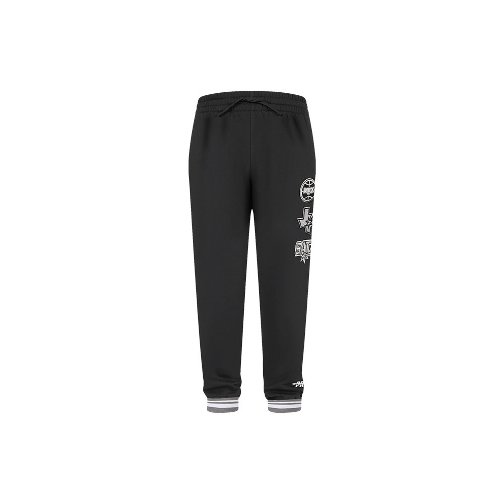 NBA SAN ANTONIO SPURS RETRO CLASSIC PANTALON OUATÉ EN MOLLETON CÔTELÉ POUR GARÇON ENFANT (NOIR/GRIS)