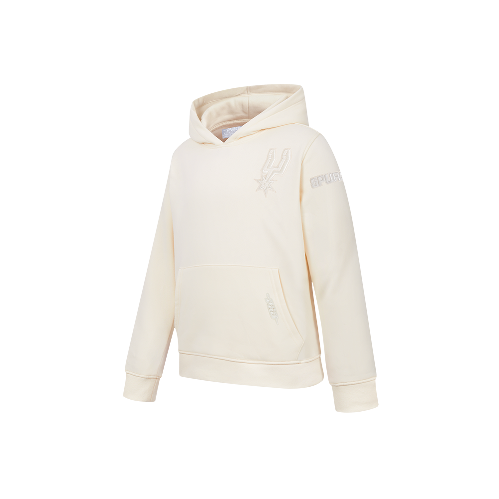 NBA SAN ANTONIO SPURS NEUTRAL LITTLE BOYS FLEECE PULLOVER HOODIE (EGGSHELL)