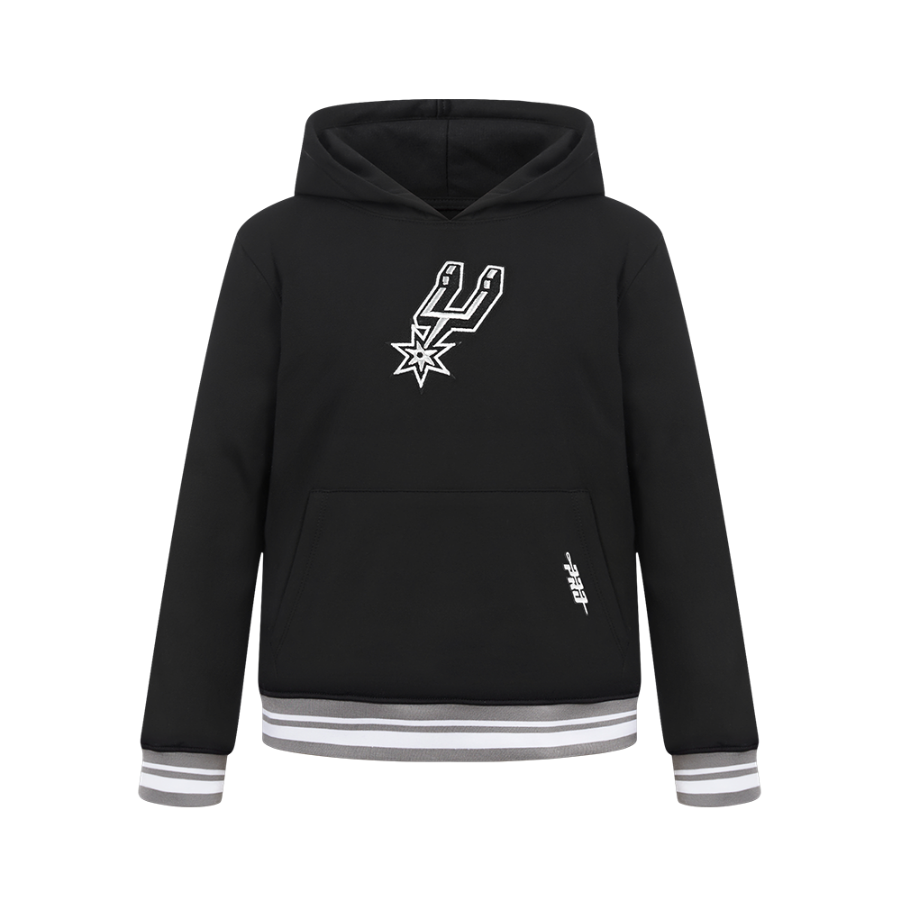 NBA SAN ANTONIO SPURS RETRO CLASSIC CHANDAIL À CAPUCHON EN MOLLETON CÔTELÉ POUR GARÇON ENFANT (NOIR/GRIS)
