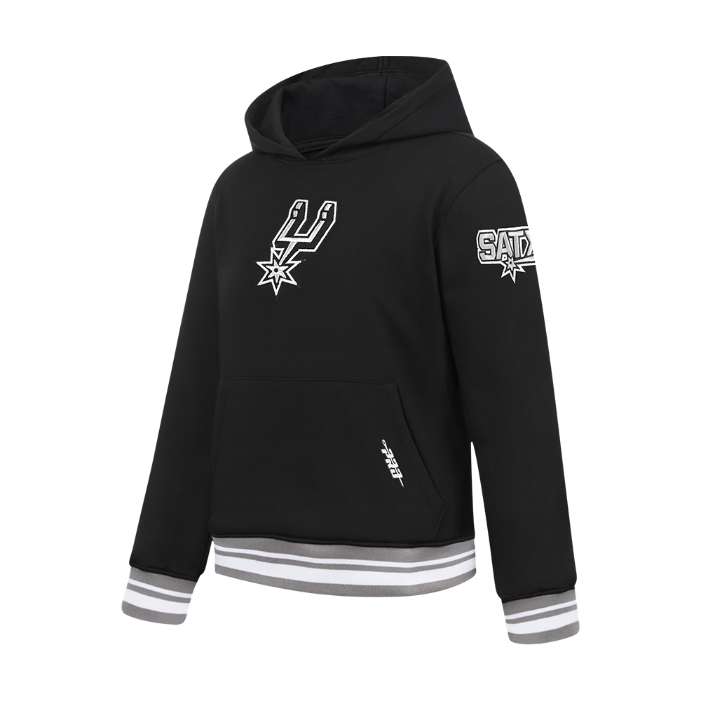 NBA SAN ANTONIO SPURS RETRO CLASSIC CHANDAIL À CAPUCHON EN MOLLETON CÔTELÉ POUR GARÇON ENFANT (NOIR/GRIS)