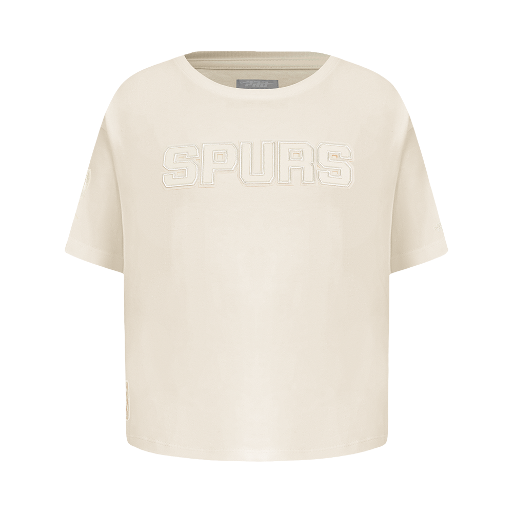 NBA SAN ANTONIO SPURS NEUTRAL T-SHIRT À COUPE CARRÉE À MANCHES COURTES POUR FILLE ENFANT (COQUILLE D'ŒUF)