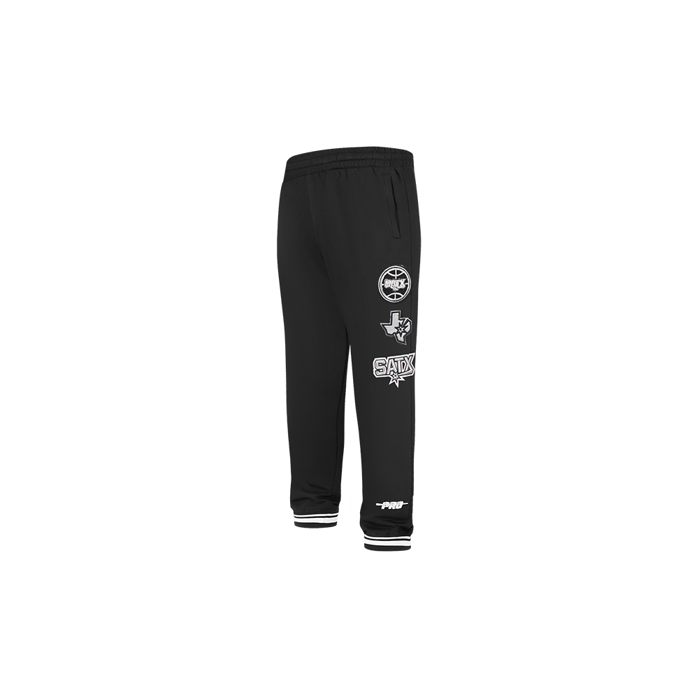 NBA SAN ANTONIO SPURS RETRO CLASSIC PANTALON OUATÉ CÔTELÉ POUR GARÇON BAMBIN (NOIR/GRIS)