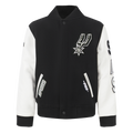NBA SAN ANTONIO SPURS CLASSIC BLOUSON COLLÉGIAL EN LAINE POUR GARÇON BAMBIN (NOIR/BLANC)