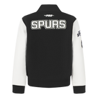 NBA SAN ANTONIO SPURS CLASSIC BLOUSON COLLÉGIAL EN LAINE POUR GARÇON BAMBIN (NOIR/BLANC)