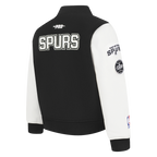 NBA SAN ANTONIO SPURS CLASSIC BLOUSON COLLÉGIAL EN LAINE POUR GARÇON BAMBIN (NOIR/BLANC)