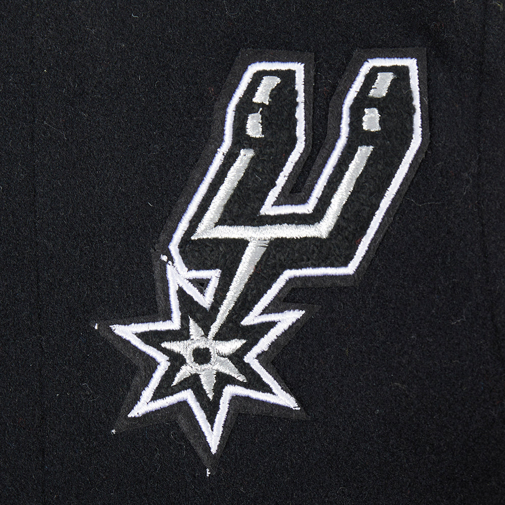 NBA SAN ANTONIO SPURS CLASSIC BLOUSON COLLÉGIAL EN LAINE POUR GARÇON BAMBIN (NOIR/BLANC)