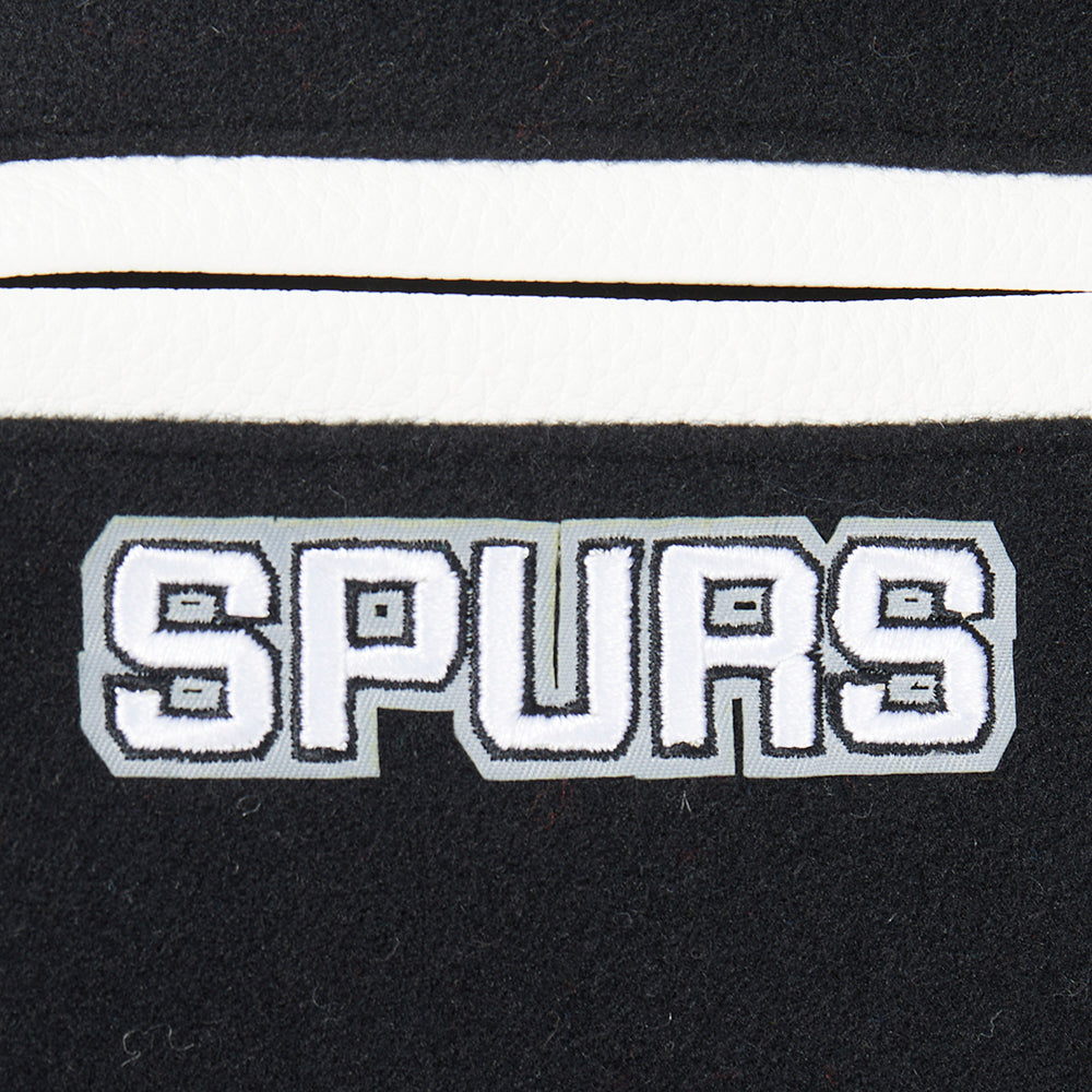 NBA SAN ANTONIO SPURS CLASSIC BLOUSON COLLÉGIAL EN LAINE POUR GARÇON BAMBIN (NOIR/BLANC)