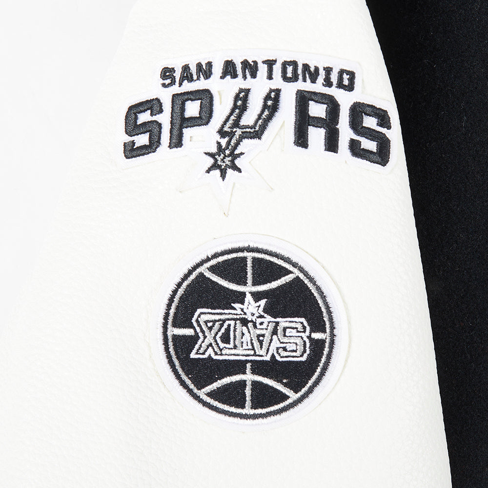 NBA SAN ANTONIO SPURS CLASSIC BLOUSON COLLÉGIAL EN LAINE POUR GARÇON BAMBIN (NOIR/BLANC)