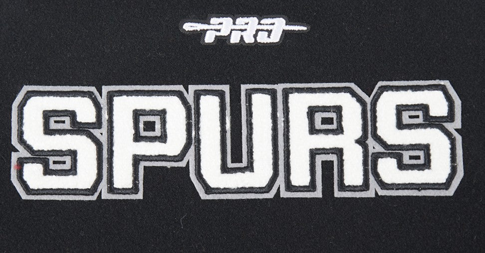 NBA SAN ANTONIO SPURS CLASSIC BLOUSON COLLÉGIAL EN LAINE POUR GARÇON BAMBIN (NOIR/BLANC)