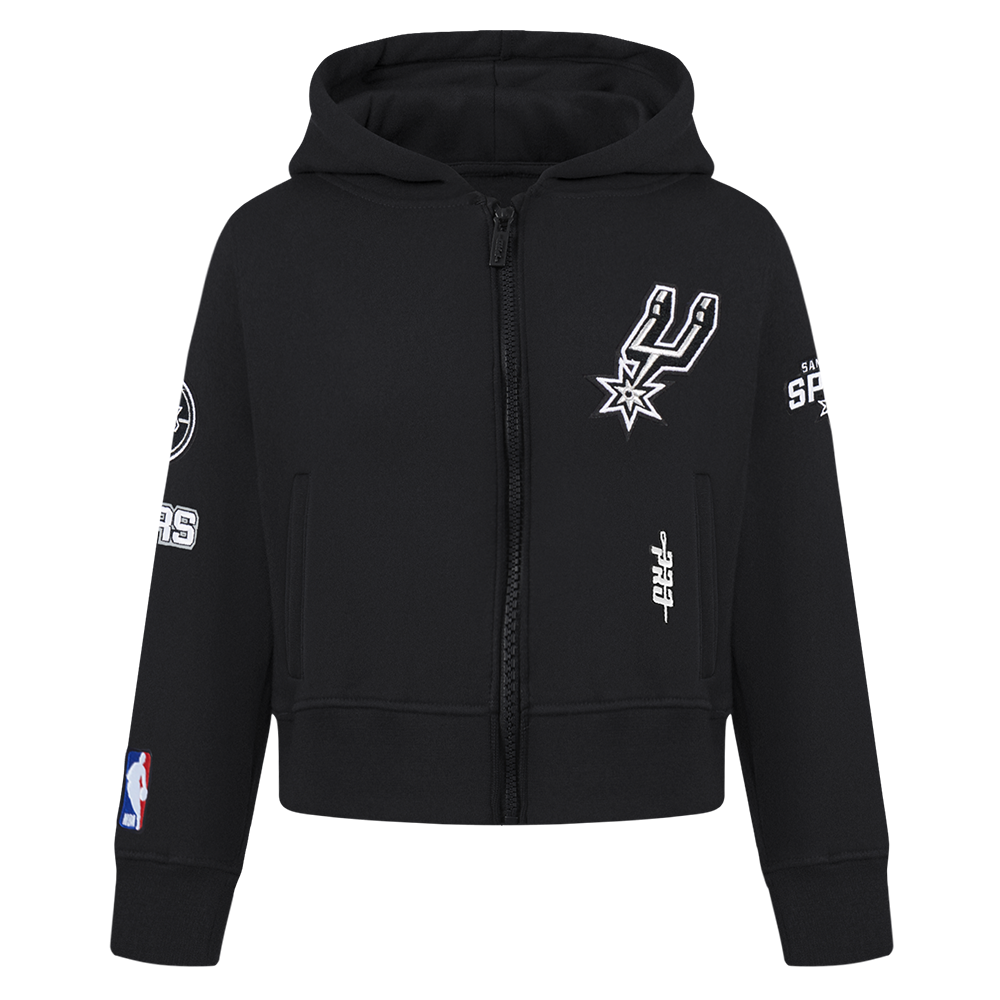 NBA SAN ANTONIO SPURS CLASSIC CHANDAIL À CAPUCHON EN MOLLETON À GLISSIÈRE POUR FILLE BAMBIN (NOIR)
