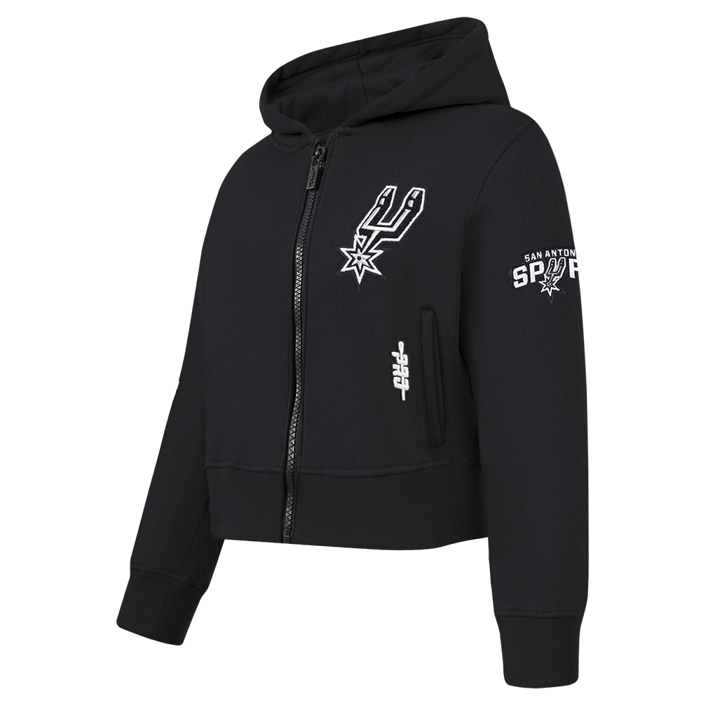 NBA SAN ANTONIO SPURS CLASSIC TODDLER GIRLS FLEECE FULL ZIP HOODIE  (BLACK)