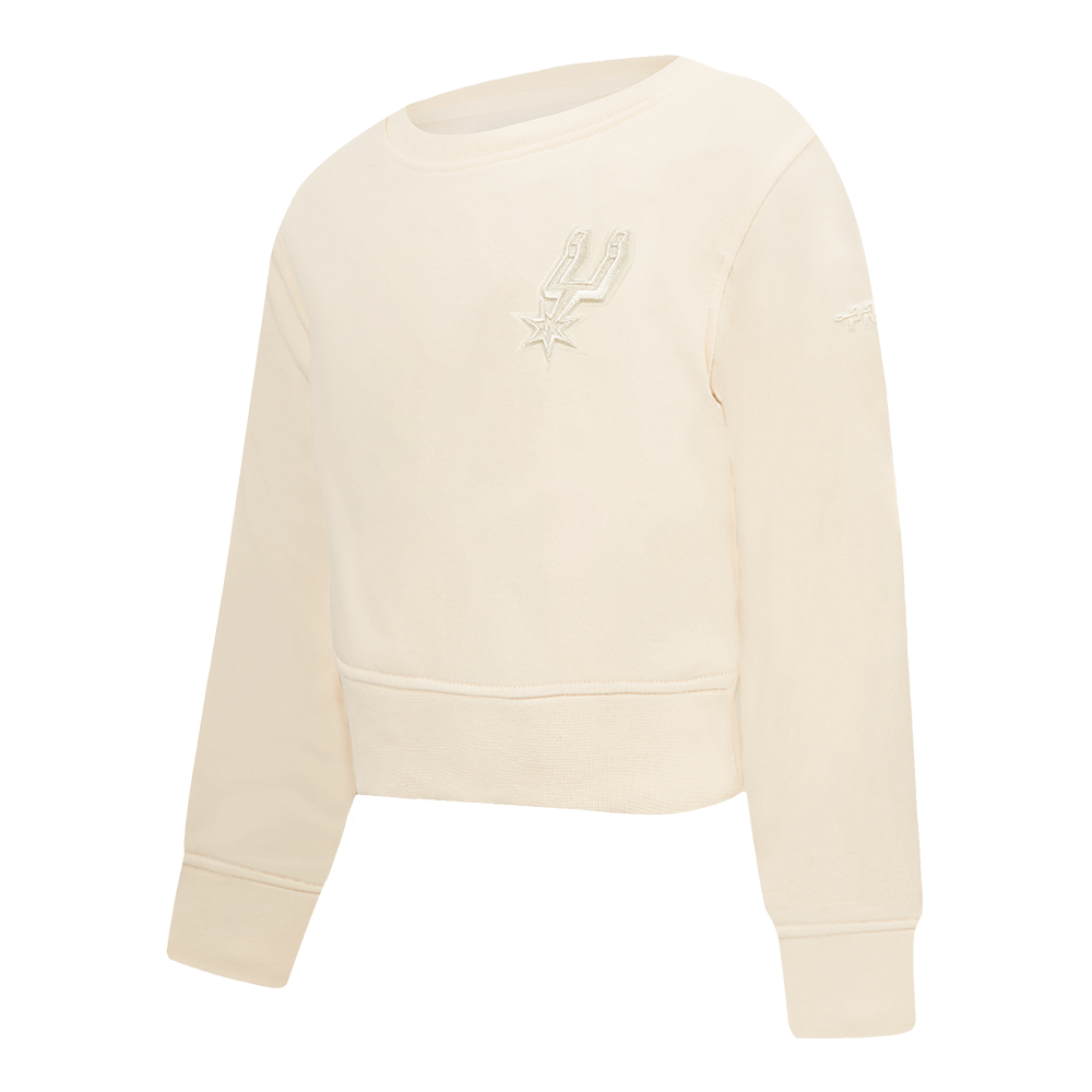 NBA SAN ANTONIO SPURS NEUTRAL TODDLER GIRLS FLEECE CREWNECK (EGGSHELL)