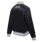 NBA SAN ANTONIO SPURS SCRIPT TAIL WOMEN'S SATIN JACKET (BLACK/GRAY)