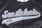 NBA SAN ANTONIO SPURS SCRIPT TAIL WOMEN'S SATIN JACKET (BLACK/GRAY)