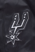 NBA SAN ANTONIO SPURS SCRIPT TAIL WOMEN'S SATIN JACKET (BLACK/GRAY)