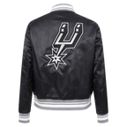 NBA SAN ANTONIO SPURS RETRO CLASSIC WOMEN'S RIB SATIN JACKET (BLACK/GRAY)
