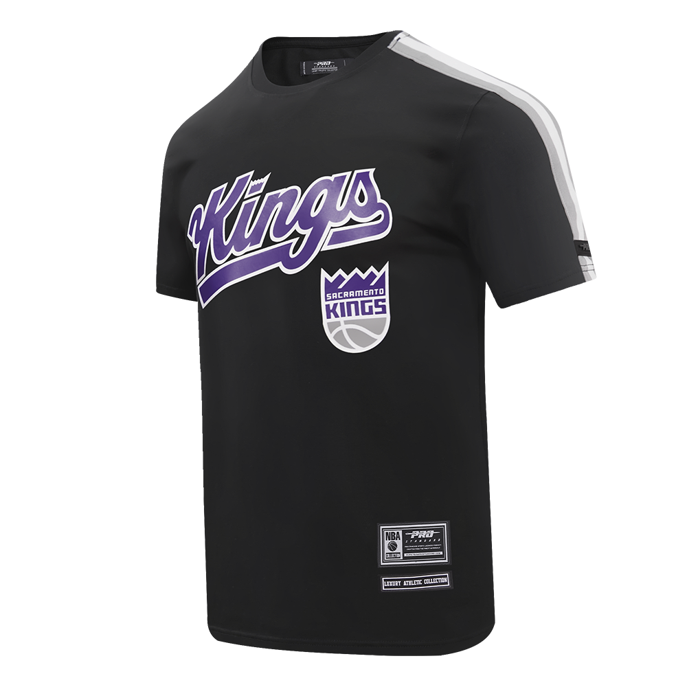 NBA SACRAMENTO KINGS CLASSIC MESH STRIPED MEN'S TEE (BLACK/GRAY)