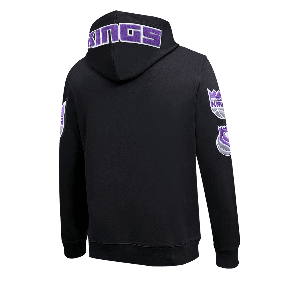 NBA SACRAMENTO KINGS CLASSIC CHENILLE MEN'S PULLOVER HOODIE (BLACK)