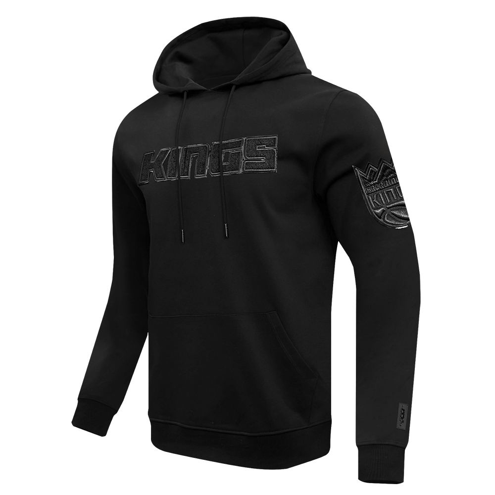 NBA SACRAMENTO KINGS TRIPLE BLACK LOGO MEN'S PO HOODIE (TRIPLE BLACK)