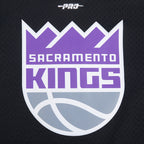 NBA SACRAMENTO KINGS CLASSIC BIG BOY'S MESH BUTTON DOWN SHIRT (BLACK/GRAY)