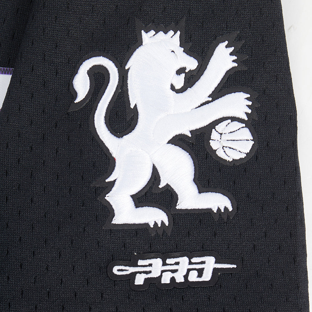 NBA SACRAMENTO KINGS CLASSIC BIG BOY'S MESH BUTTON DOWN SHIRT (BLACK/GRAY)