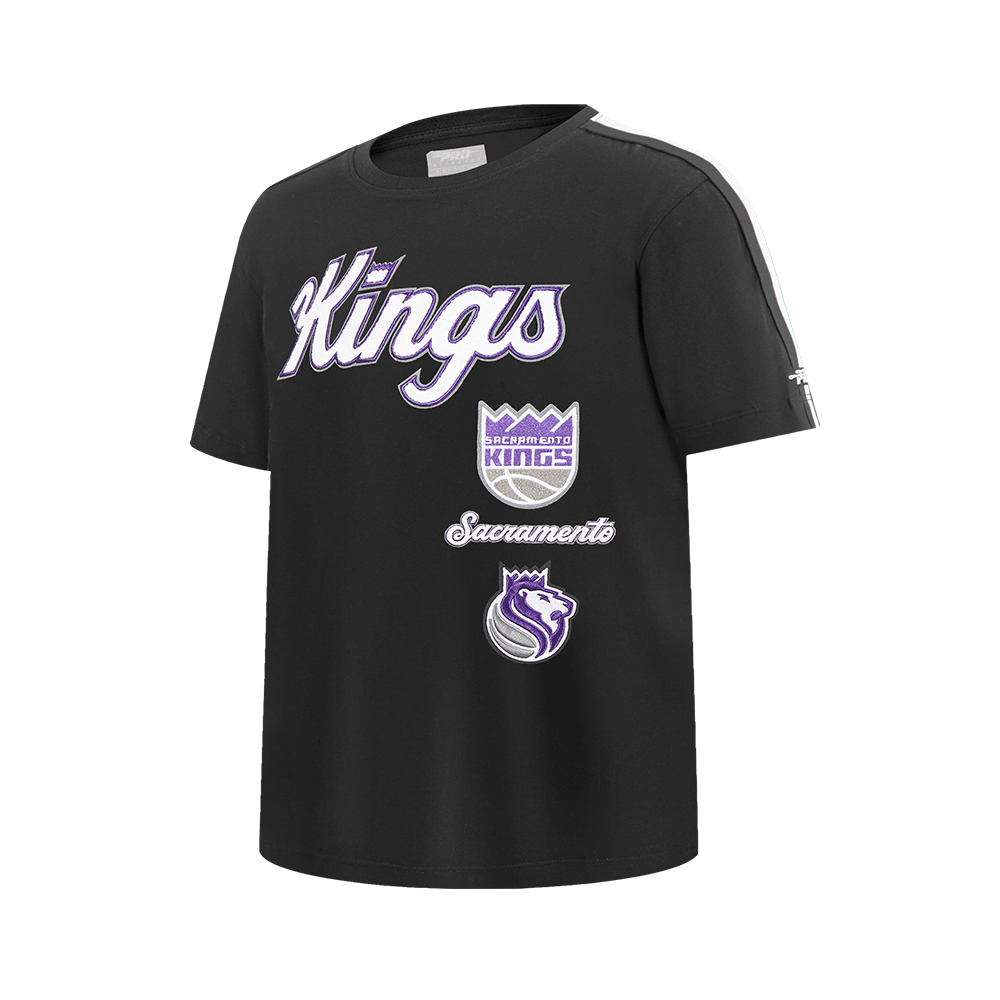 NBA SACRAMENTO KINGS RETRO CLASSIC SINGLE JERSEY BIG BOY'S SINGLE JERSEY TAPING TEE (BLACK)