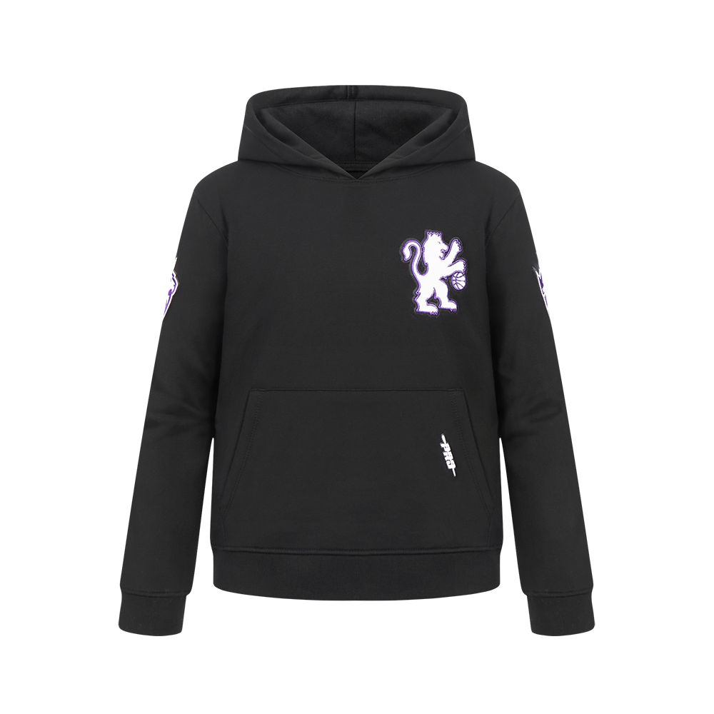NBA SACRAMENTO KINGS CLASSIC BIG BOY'S FLEECE PULLOVER HOODIE (BLACK)