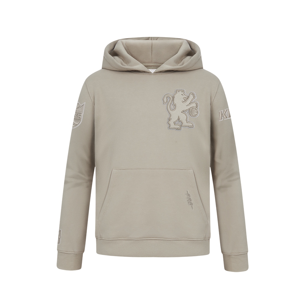 NBA SACRAMENTO KINGS NEUTRAL BIG BOY'S FLC PO HOODIE (TAUPE)