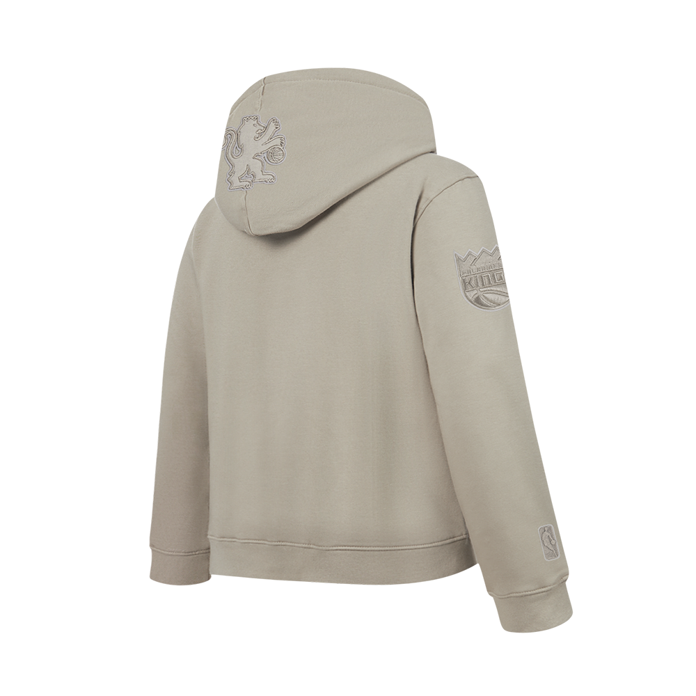 NBA SACRAMENTO KINGS NEUTRAL BIG BOY'S FLC PO HOODIE (TAUPE)