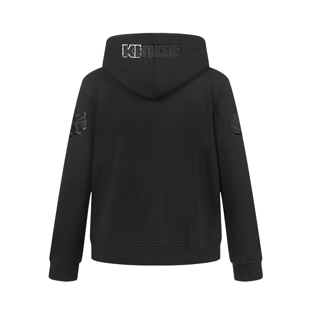 NBA SACRAMENTO KINGS TRIPLE BLACK BIG BOY'S FLC PO HOODIE (BLACK)