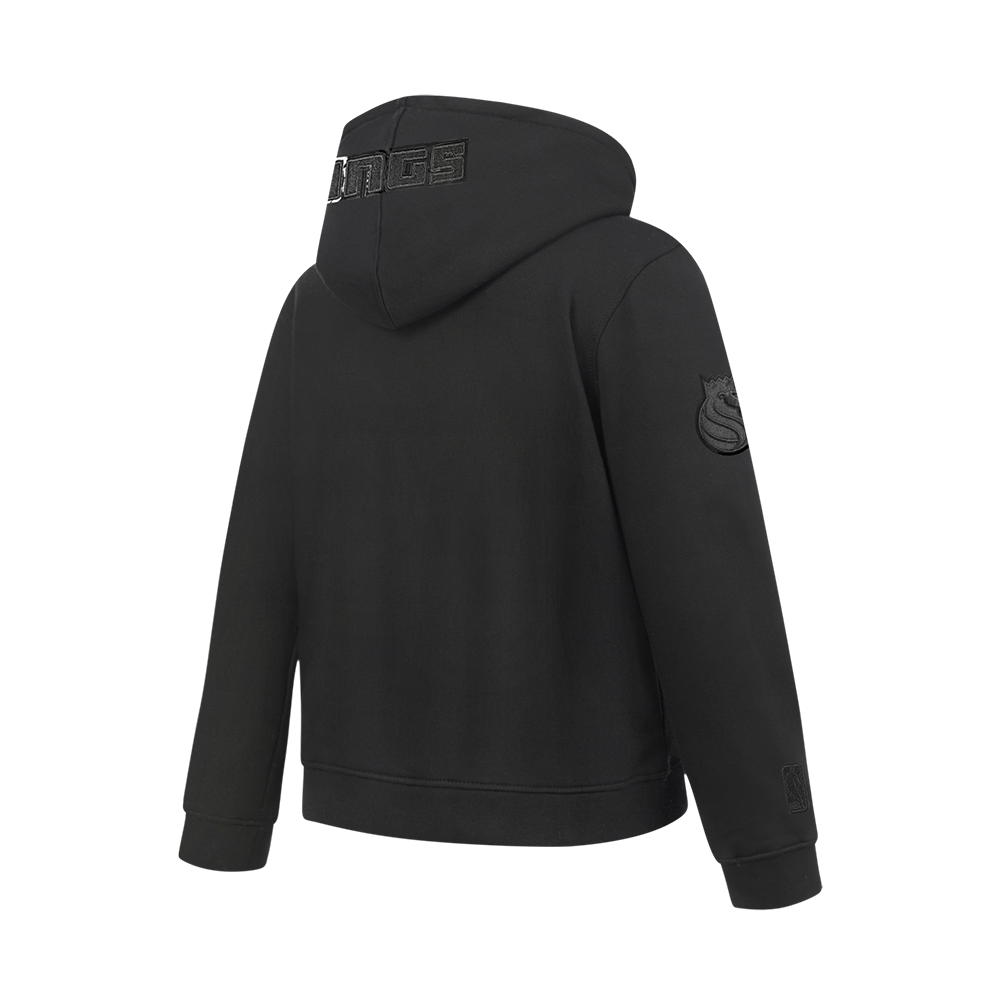 NBA SACRAMENTO KINGS TRIPLE BLACK BIG BOY'S FLC PO HOODIE (BLACK)