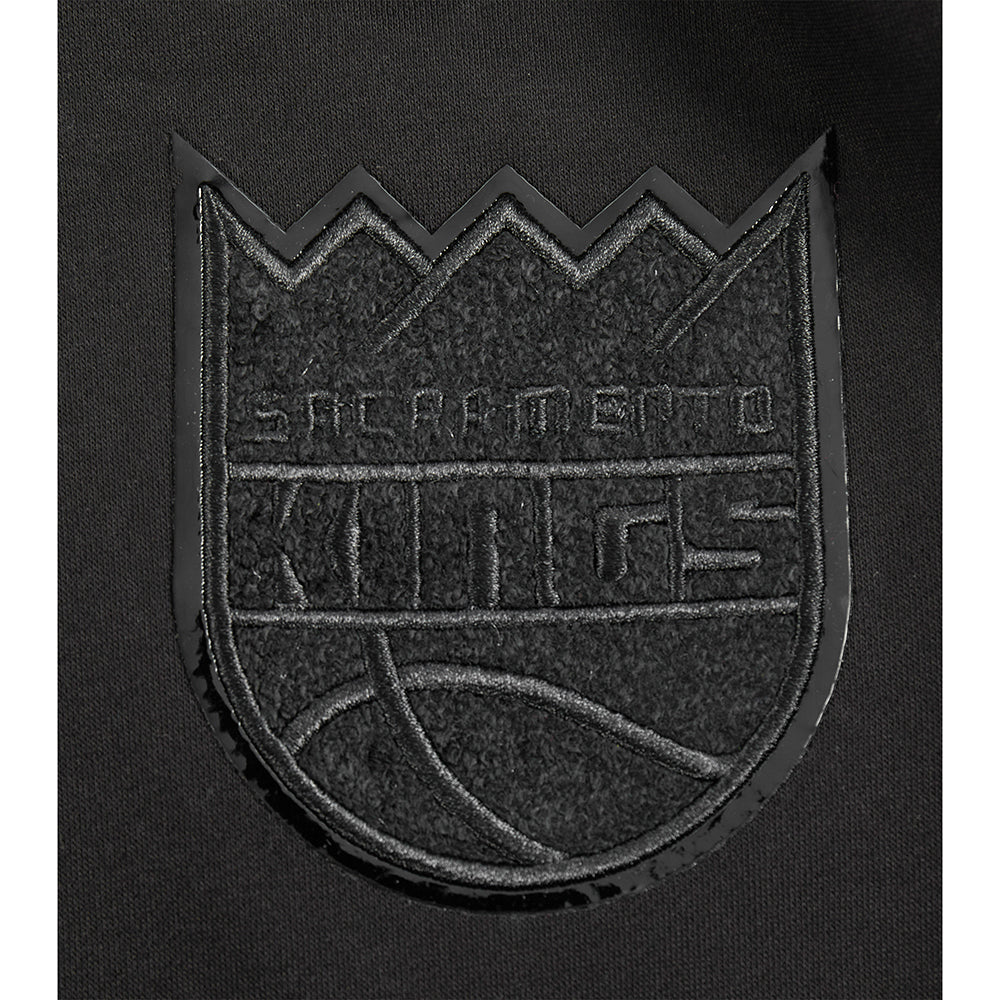 NBA SACRAMENTO KINGS TRIPLE BLACK BIG BOY'S FLC PO HOODIE (BLACK)
