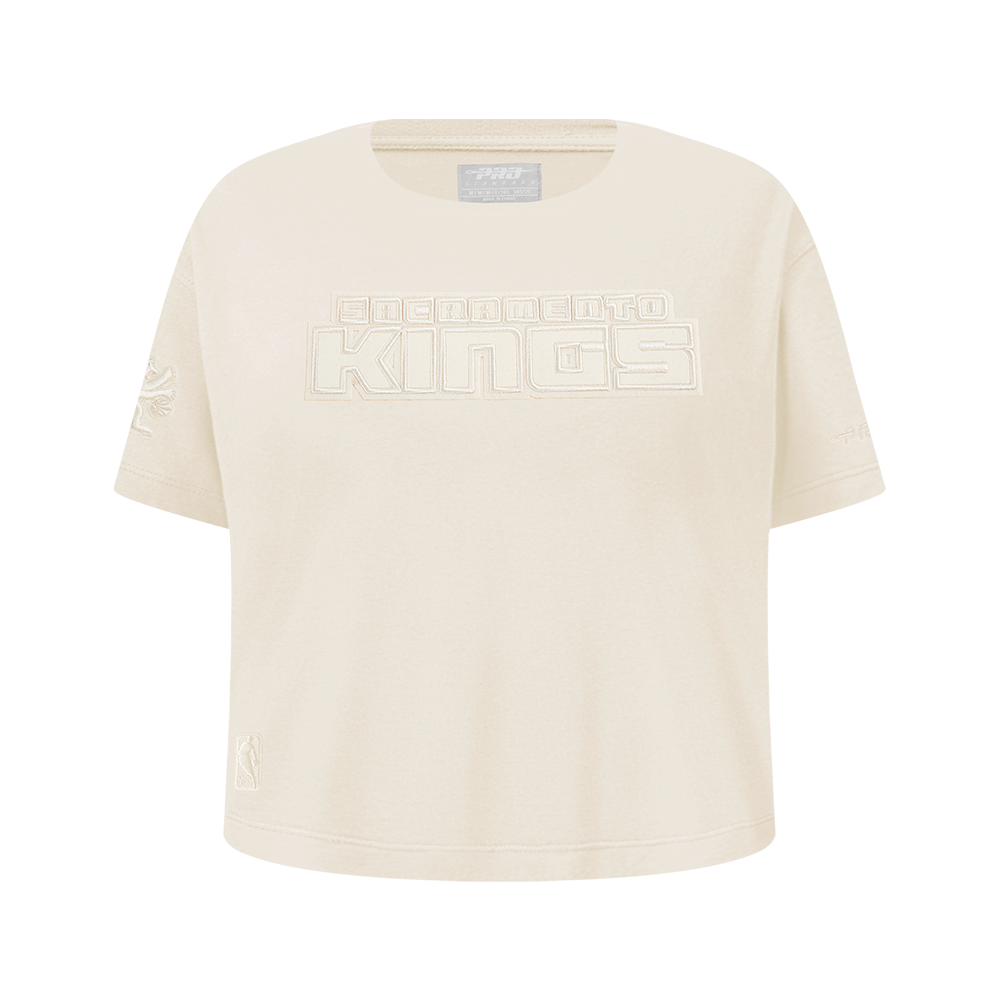 NBA SACRAMENTO KINGS NEUTRAL T-SHIRT À MANCHES COURTES ET À COUPE CARRÉE POUR FILLE JUNIOR (COQUILLE D'ŒUF)