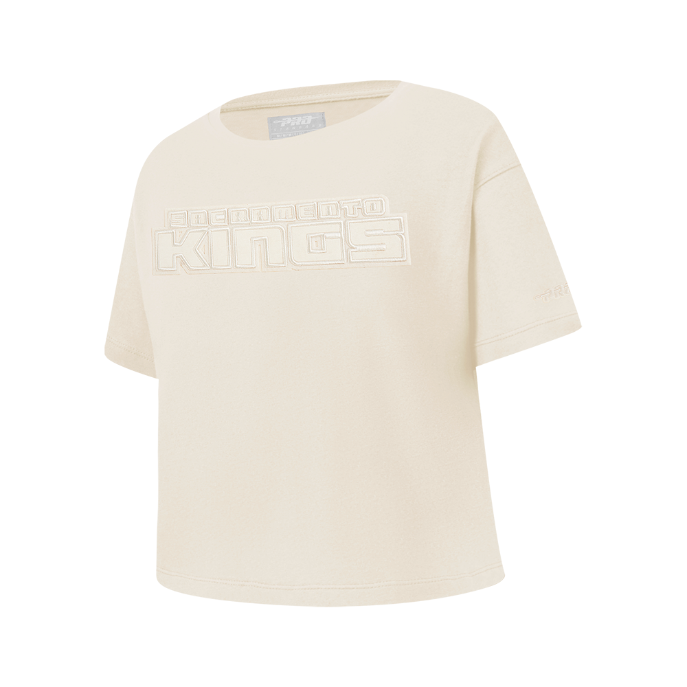 NBA SACRAMENTO KINGS NEUTRAL T-SHIRT À MANCHES COURTES ET À COUPE CARRÉE POUR FILLE JUNIOR (COQUILLE D'ŒUF)