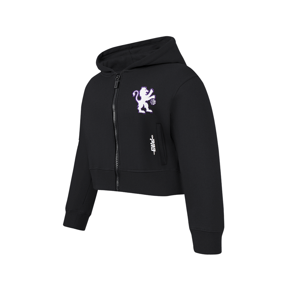 NBA SACRAMENTO KINGS CLASSIC BIG GIRL'S FLC FZ HOODIE (BLACK)