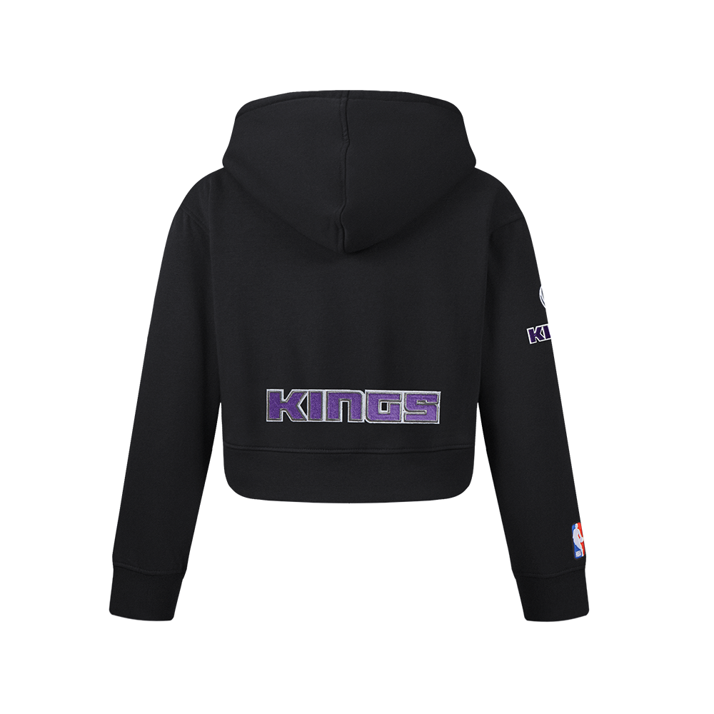 NBA SACRAMENTO KINGS CLASSIC BIG GIRL'S FLC FZ HOODIE (BLACK)