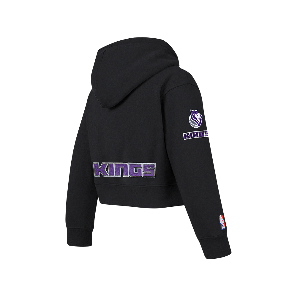 NBA SACRAMENTO KINGS CLASSIC BIG GIRL'S FLC FZ HOODIE (BLACK)