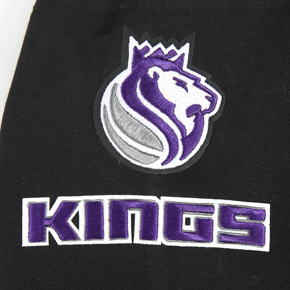 NBA SACRAMENTO KINGS CLASSIC BIG GIRL'S FLC FZ HOODIE (BLACK)