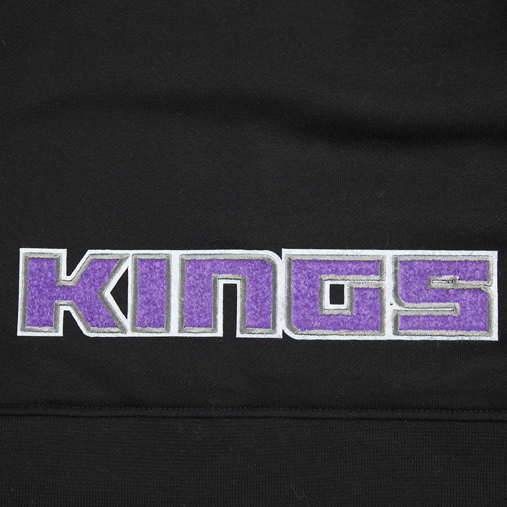 NBA SACRAMENTO KINGS CLASSIC BIG GIRL'S FLC FZ HOODIE (BLACK)