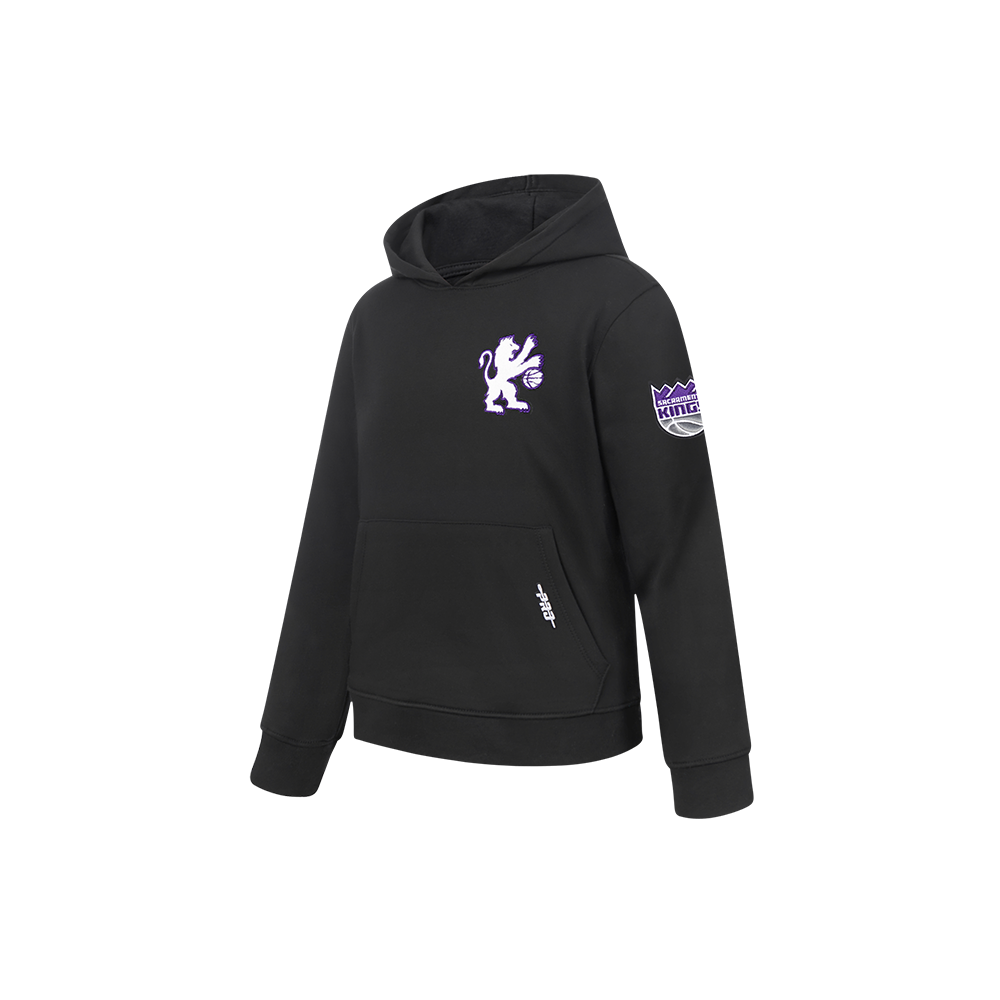 NBA SACRAMENTO KINGS CLASSIC LITTLE BOYS FLEECE PULLOVER HOODIE (BLACK)