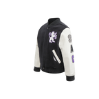 NBA SACRAMENTO KINGS CLASSIC BLOUSON COLLÉGIAL EN LAINE POUR GARÇON ENFANT (NOIR/BLANC)