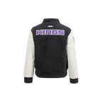 NBA SACRAMENTO KINGS CLASSIC BLOUSON COLLÉGIAL EN LAINE POUR GARÇON ENFANT (NOIR/BLANC)