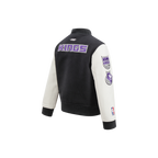 NBA SACRAMENTO KINGS CLASSIC BLOUSON COLLÉGIAL EN LAINE POUR GARÇON ENFANT (NOIR/BLANC)