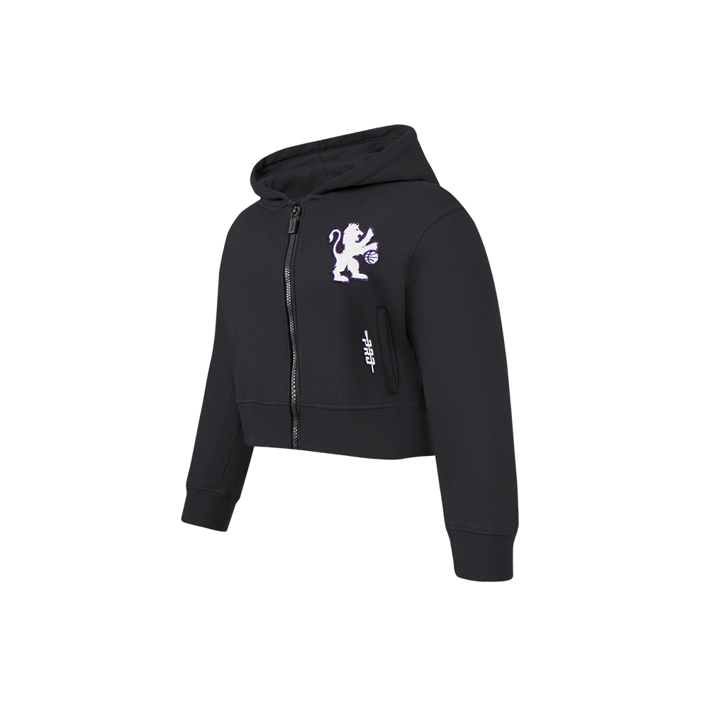 NBA SACRAMENTO KINGS CLASSIC CHANDAIL À CAPUCHON EN MOLLETON À GLISSIÈRE POUR FILLE ENFANT (NOIR)
