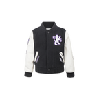 NBA SACRAMENTO KINGS CLASSIC TODDLER BOY'S WOOL VARSITY JACKET (BLACK/WHITE)