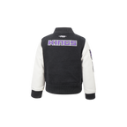 NBA SACRAMENTO KINGS CLASSIC TODDLER BOY'S WOOL VARSITY JACKET (BLACK/WHITE)