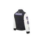 NBA SACRAMENTO KINGS CLASSIC TODDLER BOY'S WOOL VARSITY JACKET (BLACK/WHITE)