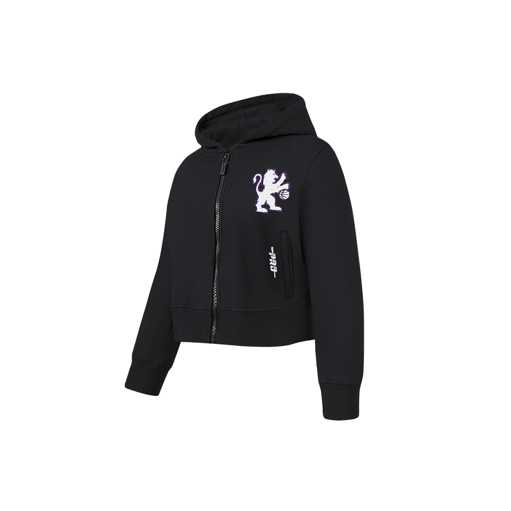 NBA SACRAMENTO KINGS CLASSIC CHANDAIL À CAPUCHON EN MOLLETON À GLISSIÈRE POUR FILLE BAMBIN (NOIR)
