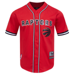NBA TORONTO RAPTORS CLASSIC MEN'S MESH BUTTON DOWN JERSEY (RED/BLACK)